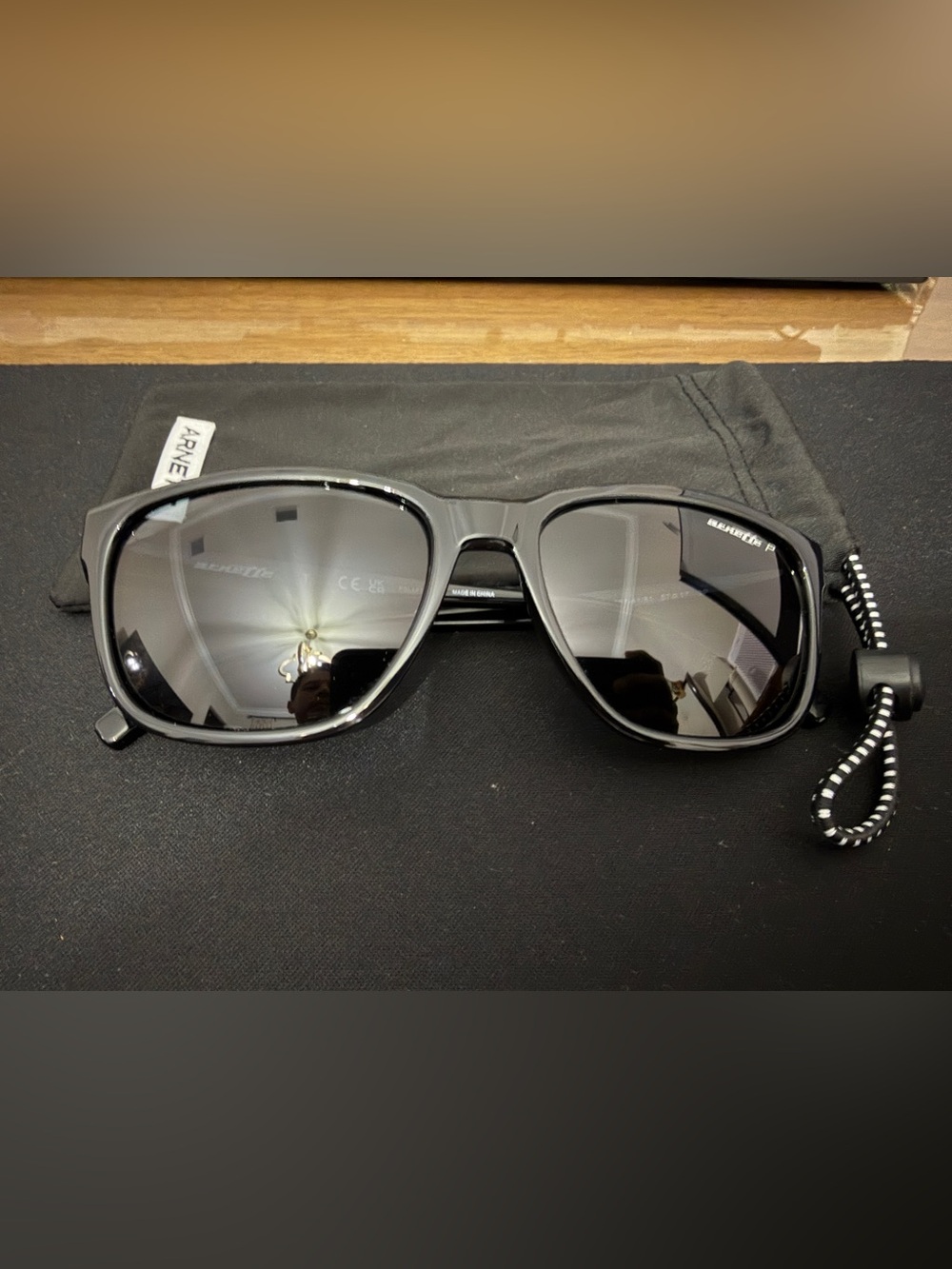 Arnette Black Sunglasses with Blue Accent - Men's Polarized Shades